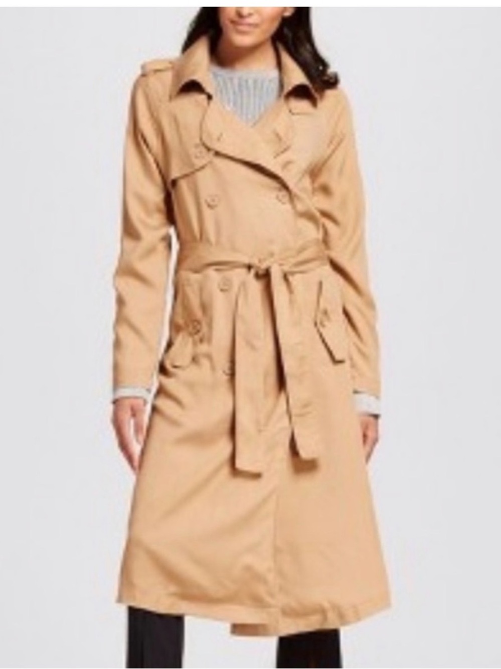 Who What Wear Baja Trench Coat in Brown Size Medium NWT